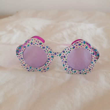 Blumen Brille lila pink