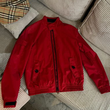 Red bomber jacket