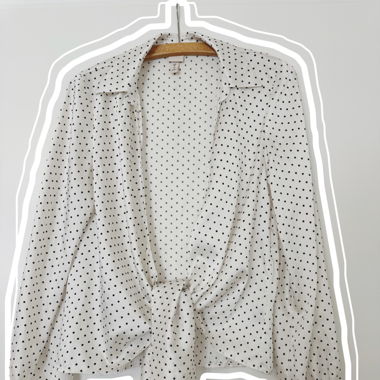 H&M Bluse beige Punkte Grösse 34
