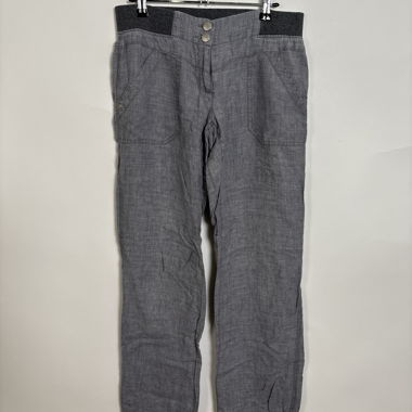 Pantaloni in miscela di lino grigi