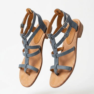 Sandali in pelle grigi 38