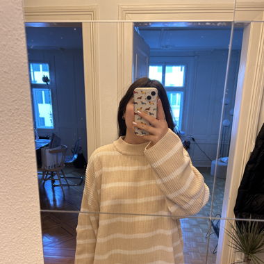 Gestreifter Strickpullover L