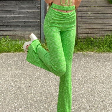Pantalon évasé vert