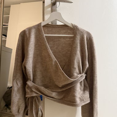Beige Wrap Cardigan
