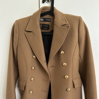 Manteau Zara Beige XS Boutons Dorés  Jamais Porté