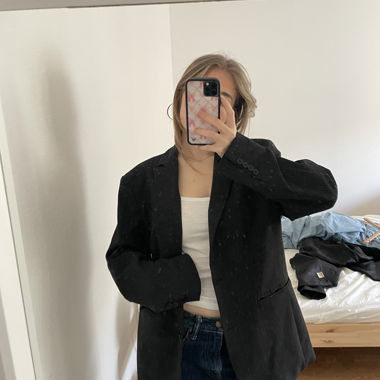 Djerf Avenue Black Pinstripe Blazer
