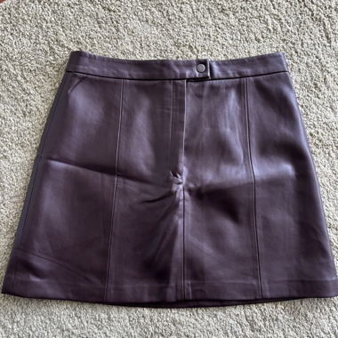 Jupe simili-cuir chocolat