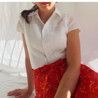 Linen vintage summer blouse