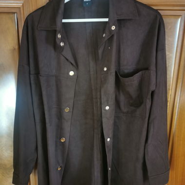 Chemise brune imitation daim