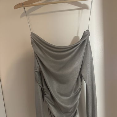 Glitzer graues asymmetrisches Oberteil Zara