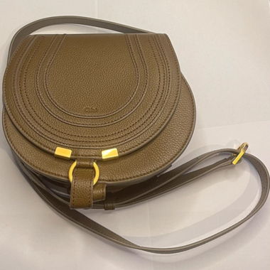 Chloé small saddle bag in dark khaki