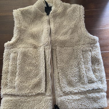 RAINS beige Sherpa-Fleece-Weste M