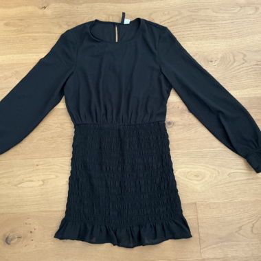Black Dress with Smocked Waistband