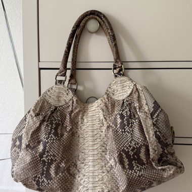 Borsa a mano in pelle di serpente