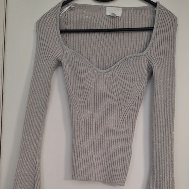 Pull argenté paillette 