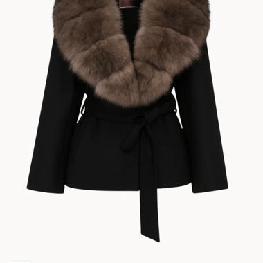 Cappotto avvolgente in pelliccia di volpe Alessa