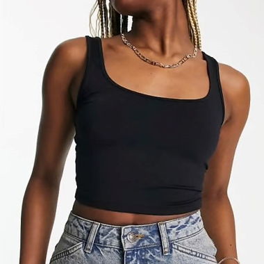 Schwarzes Bershka Crop Top Gr.S/M stretch