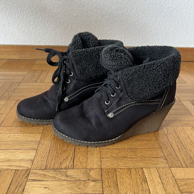 Bottines Tom Tailor noires à talon compensé