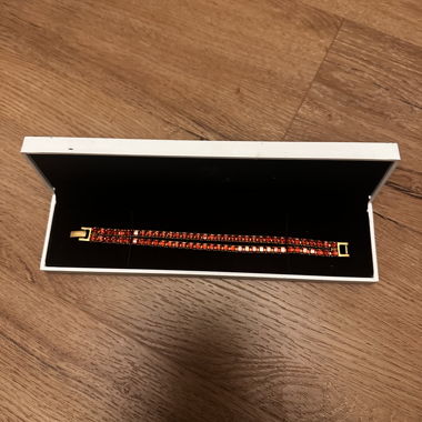 Bracciale vintage Swarovski con cristalli rossi
