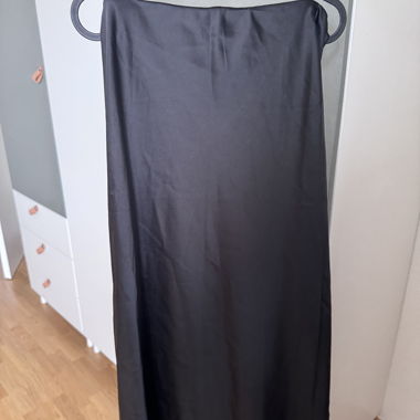 Mango black satin midi skirt size S