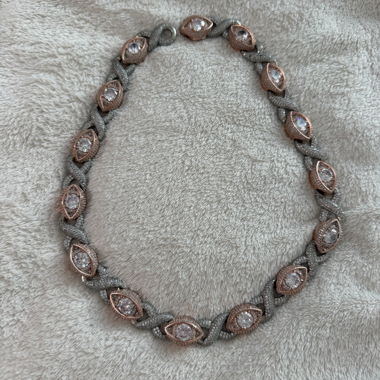 Collier en strass bicolore