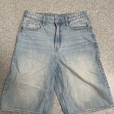 Borde in denim baggy / jorts