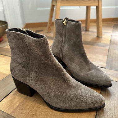 Wildleder-Stiefeletten Braun/Taupe