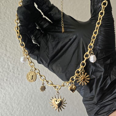 Collana charms in acciaio chirurgico 316L — NUOVO