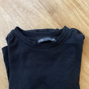 Crop top noir manches longues Zara S/M
