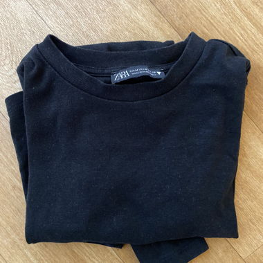 Crop top noir manches longues Zara S/M