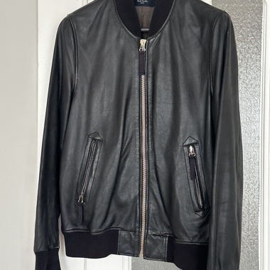 Giacca in pelle nera Paul Smith