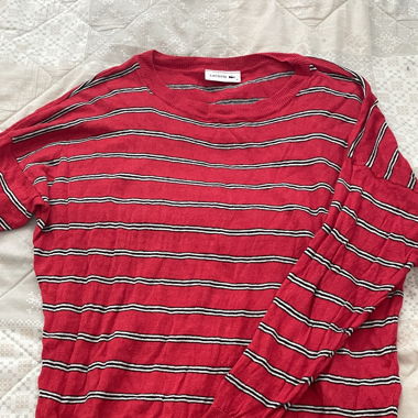 Pull Femme Lacoste Rouge 100% lin