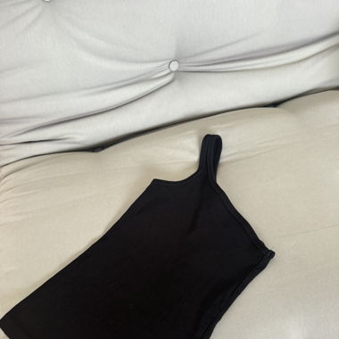 Black one shoulder top