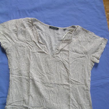 leichte Sommerbluse beige, hellblau, MOP 36