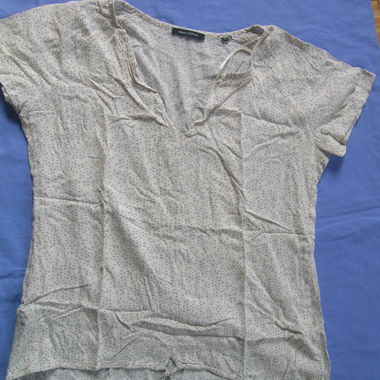 leichte Sommerbluse beige, hellblau, MOP 36