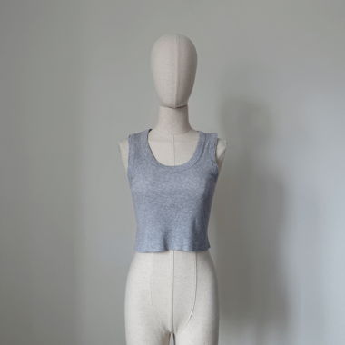 Brandy Melville – Geripptes Crop-Top grau, XS-S