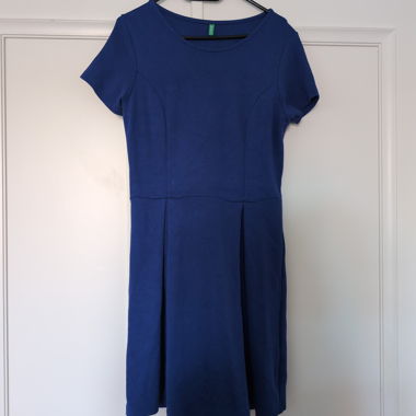 Blue short sleeve skater dress