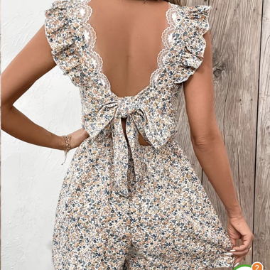 Salopette floreale da donna