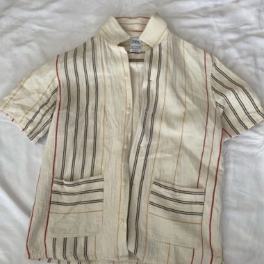 Zara gestreiftes Hemd mit kurzem Arm
