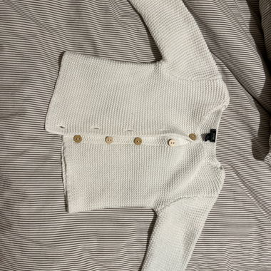 White Knitted Baby Cardigan