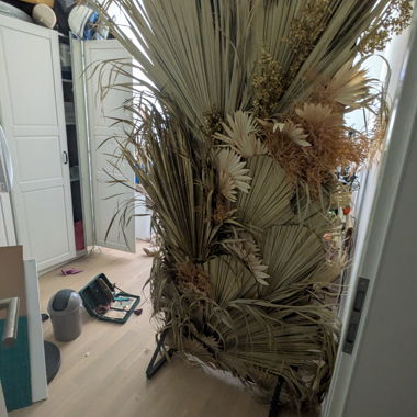 Composition de déco en palmier séché