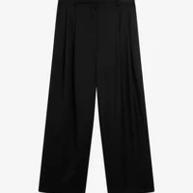 Schwarze weite Stoffhose