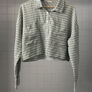Blusa a quadri 24COLOURS verde bianco tg. 38