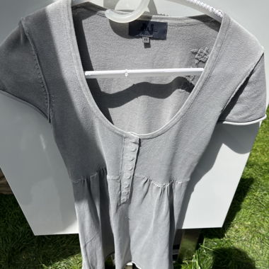 Grey Short-Sleeve Top XS
