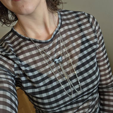 Silver Bow Tie Necklace