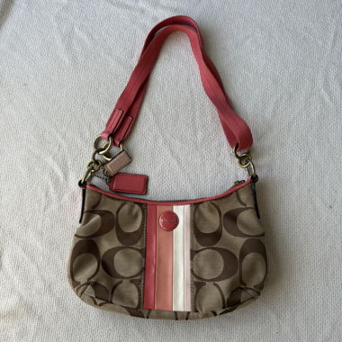 Borsa a Spalla Coach Marrone e Rosa