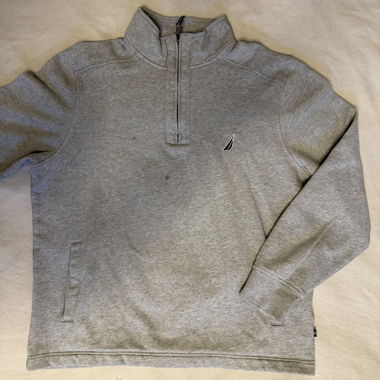 Nautica maglione grigio con zip taglia: L