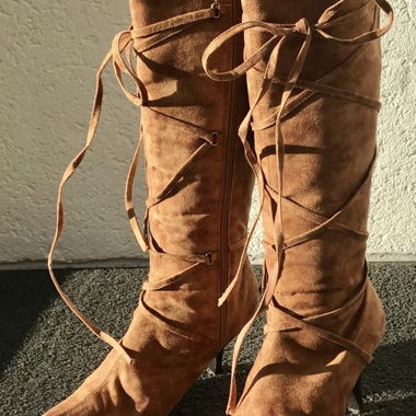 Stivaletti stringati in simil-suede – Taglia 38