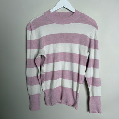 Pink striped knit sweater