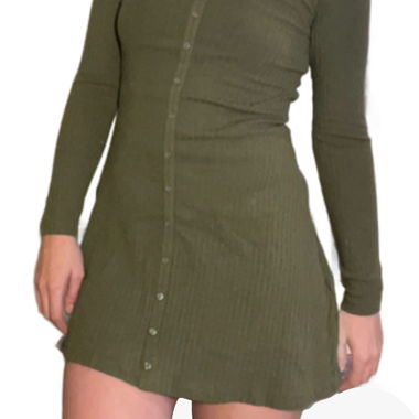 Vestito verde a maniche lunghe